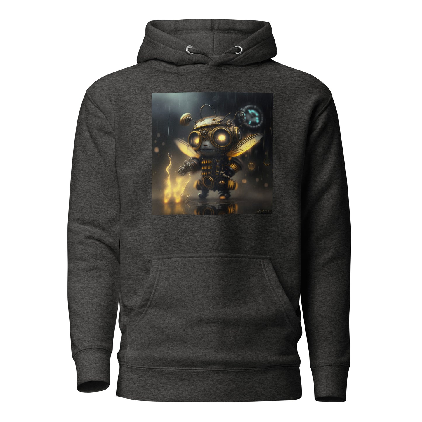 Bold Bee Men's Steampunk Hoodie Charcoal Heather