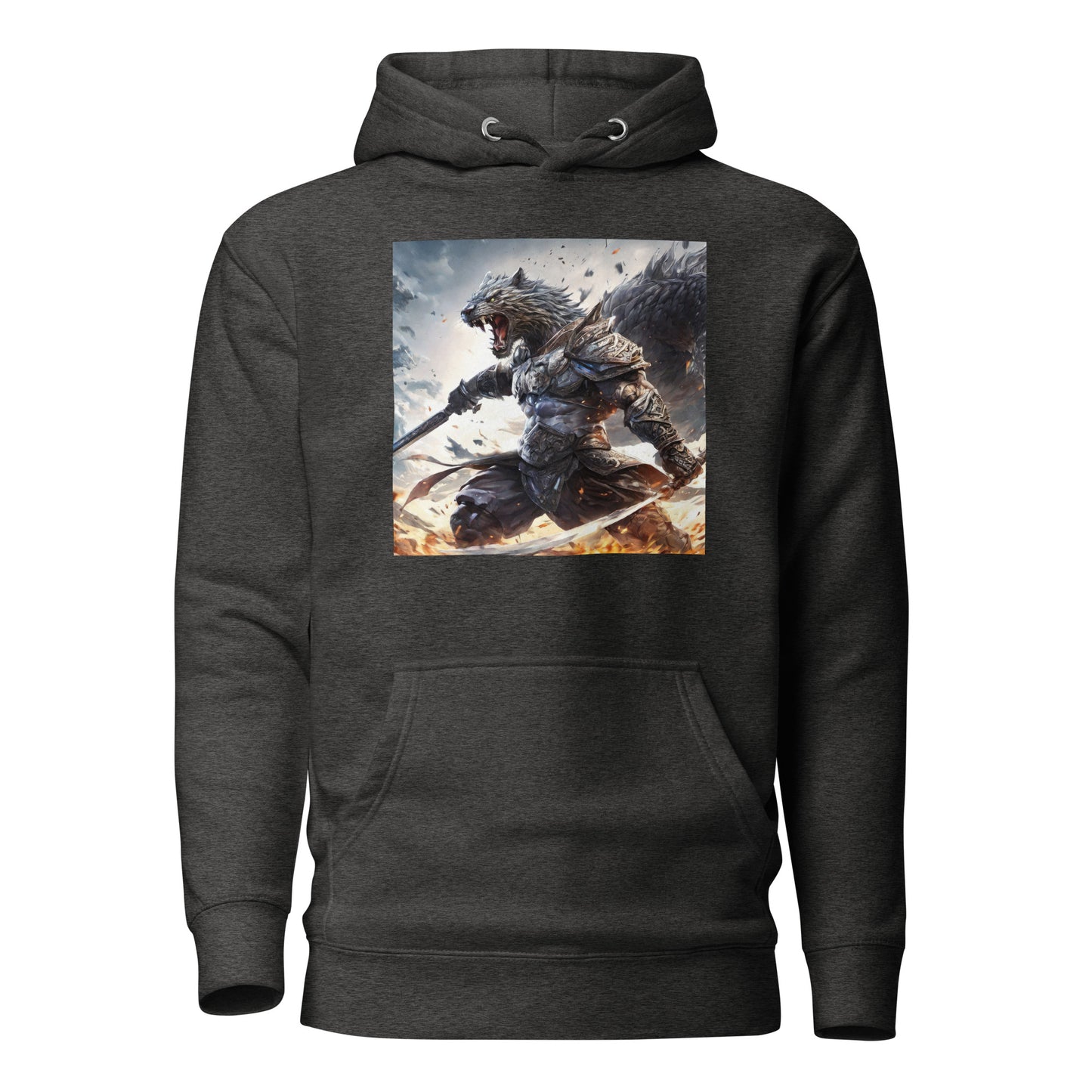 Raging Savage Men's Anime Hoodie Charcoal Heather