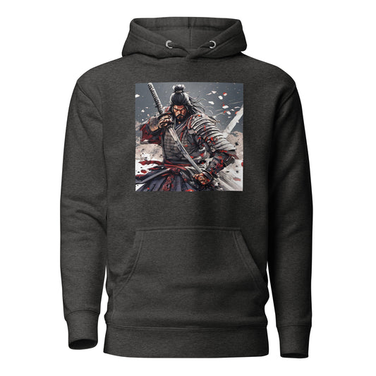 Fierce Samurai Men's Anime Hoodie Charcoal Heather