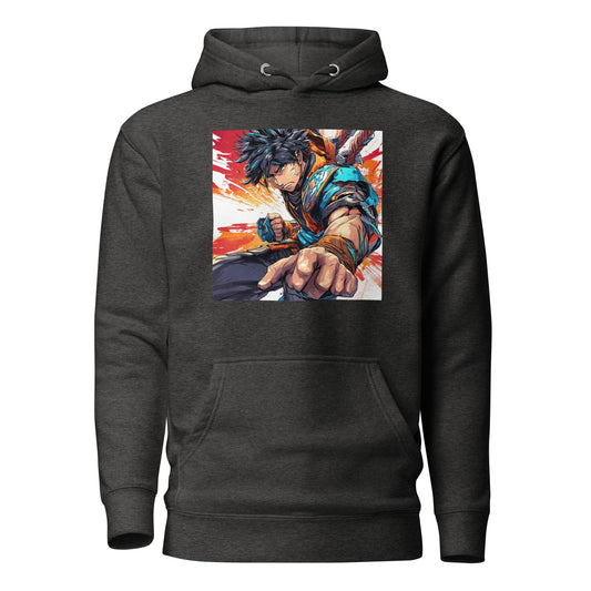 Dauntless Hero Men's Anime Hoodie Charcoal Heather