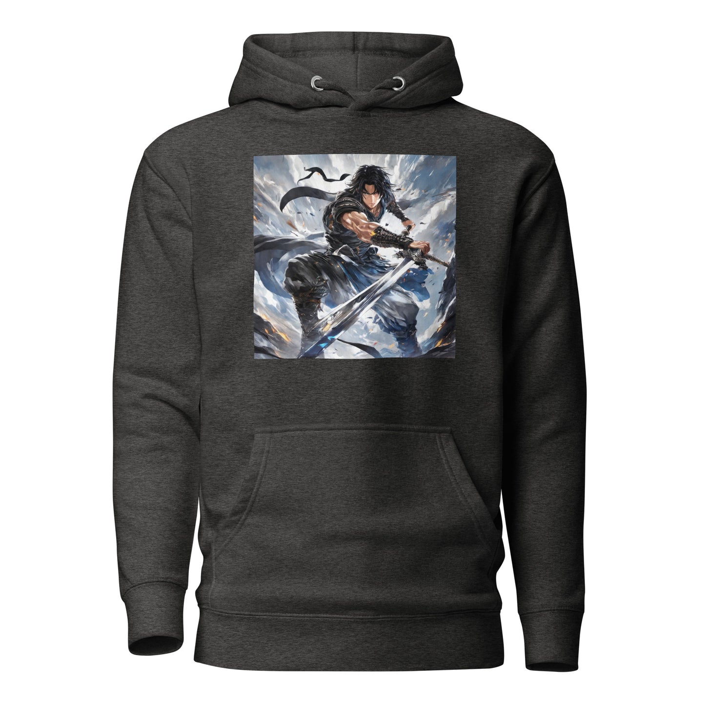 Victory is Mine Men's Anime Hoodie Charcoal Heather