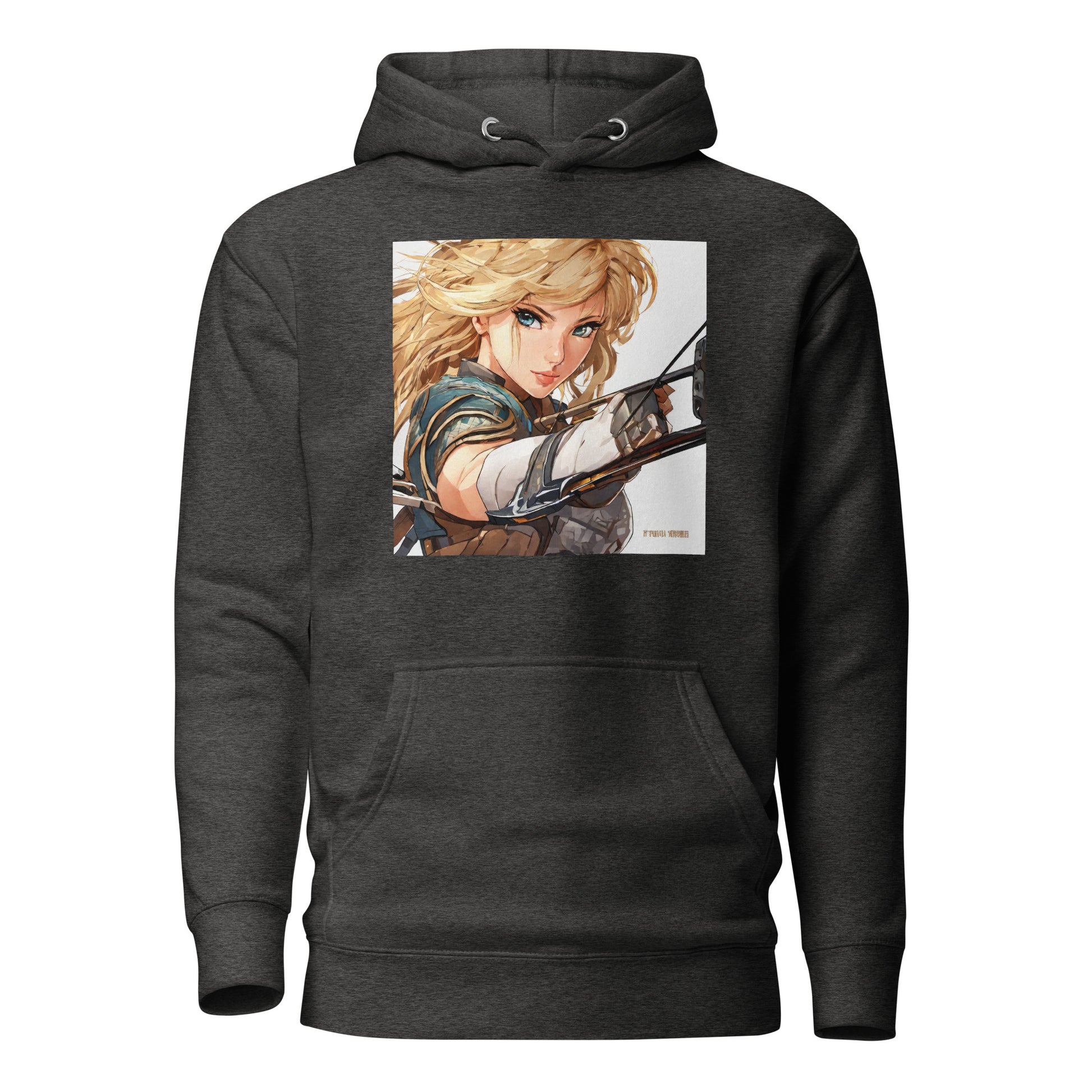 Fierce Shieldmaiden Men's Anime Hoodie Charcoal Heather