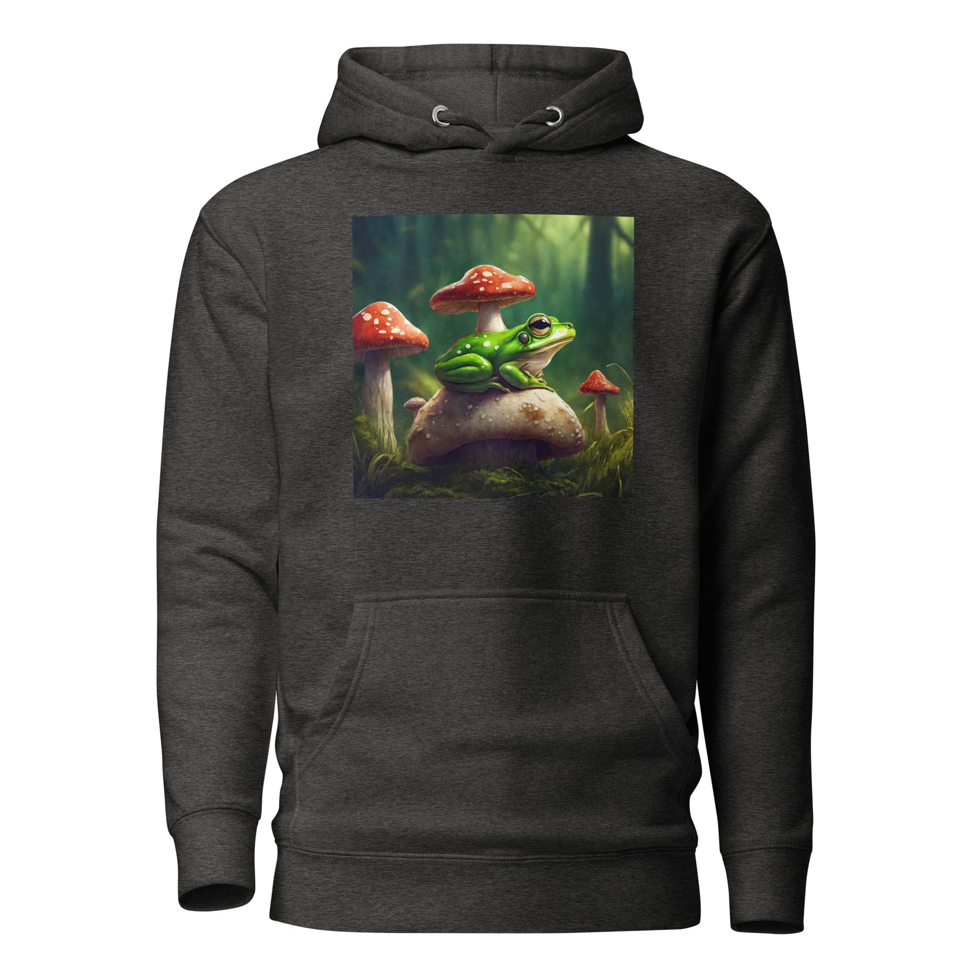 Frog & Shrooms Men's Animal Hoodie Charcoal Heather