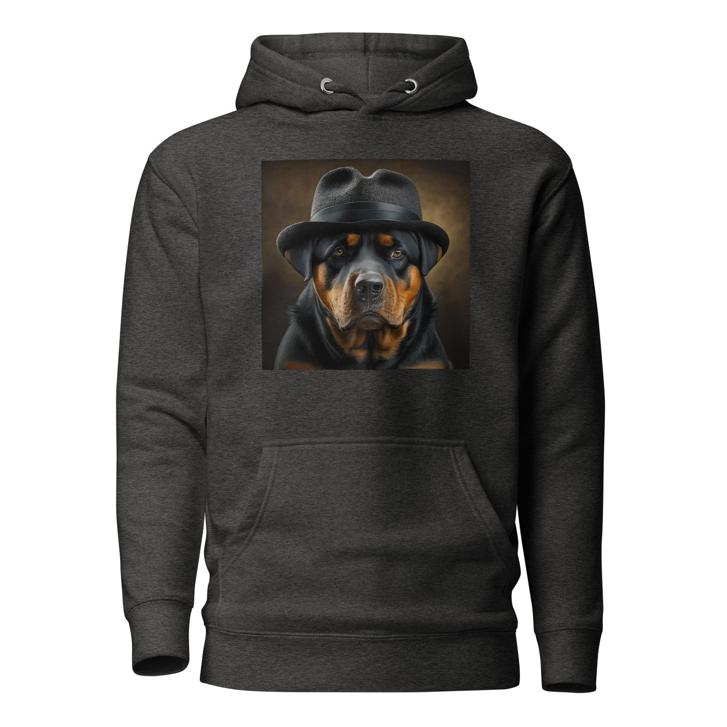 Rotty Boss Dog Men's Graphic Hoodie Charcoal Heather