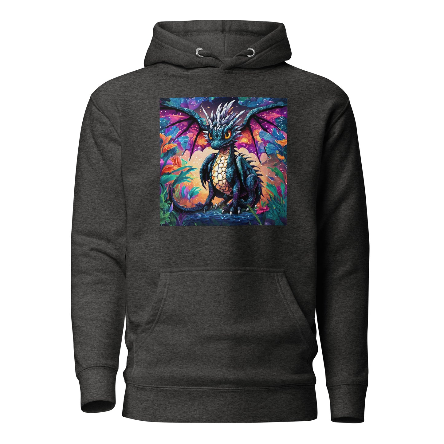 Pixel Dragon Men's Hoodie Charcoal Heather