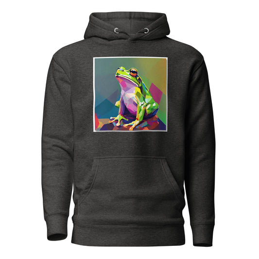 Geometric Frog Men's Hoodie Charcoal Heather