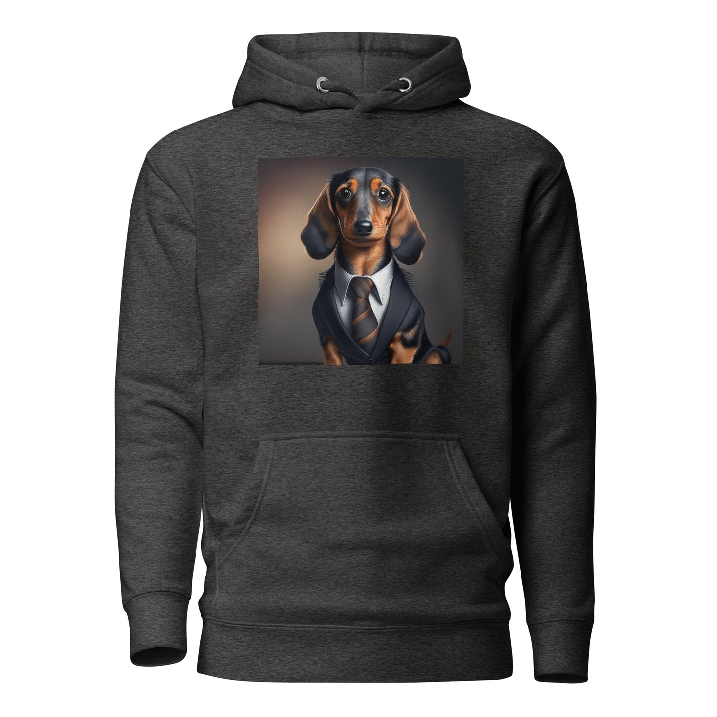 Dapper Dachshund Men's Dog Lover Hoodie Charcoal Heather