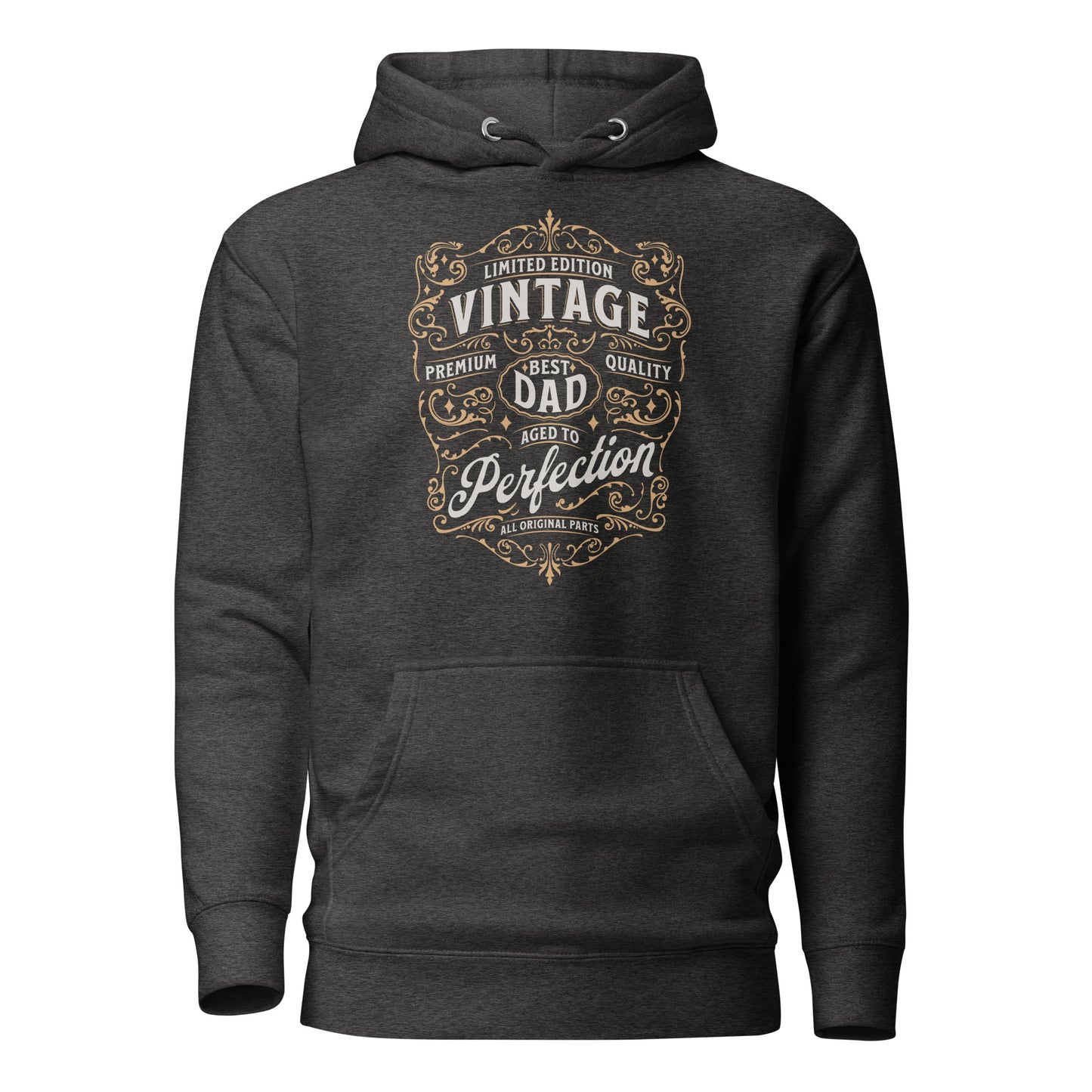 Vintage Dad Aged to Perfection Hoodie Charcoal Heather