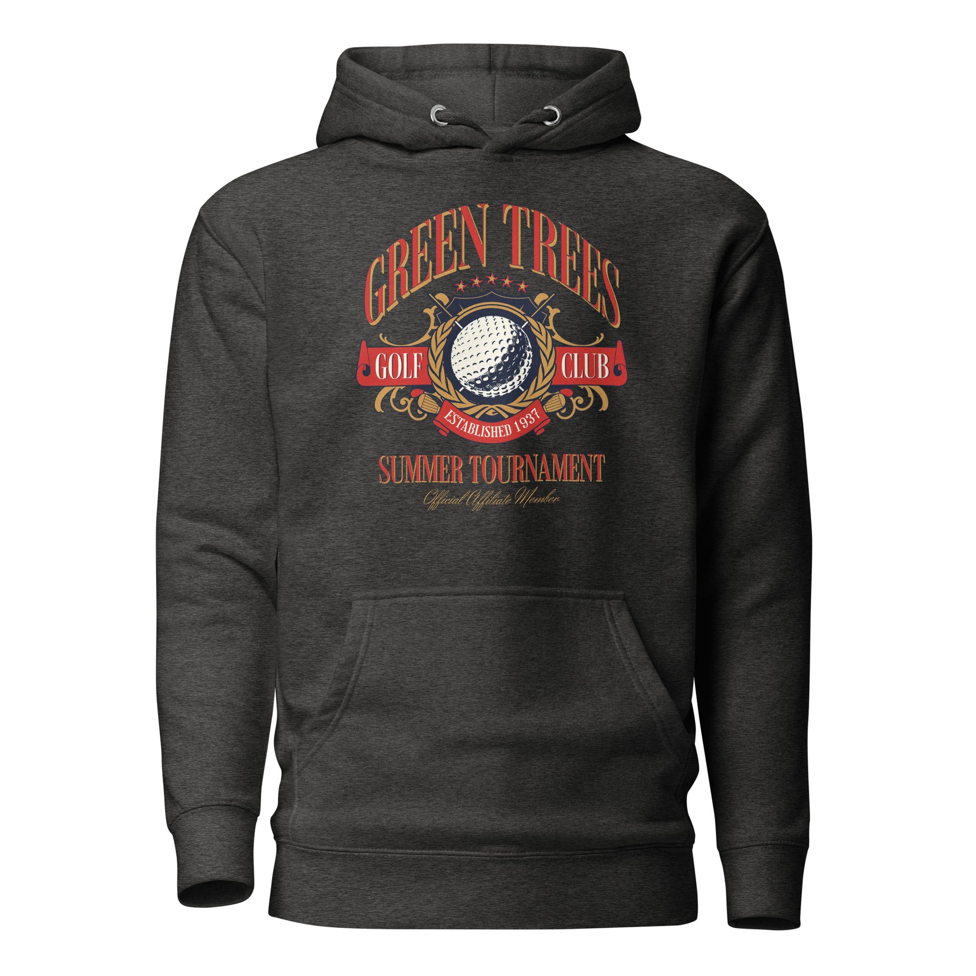 Green Trees Golf Club Hoodie for Dad Charcoal Heather