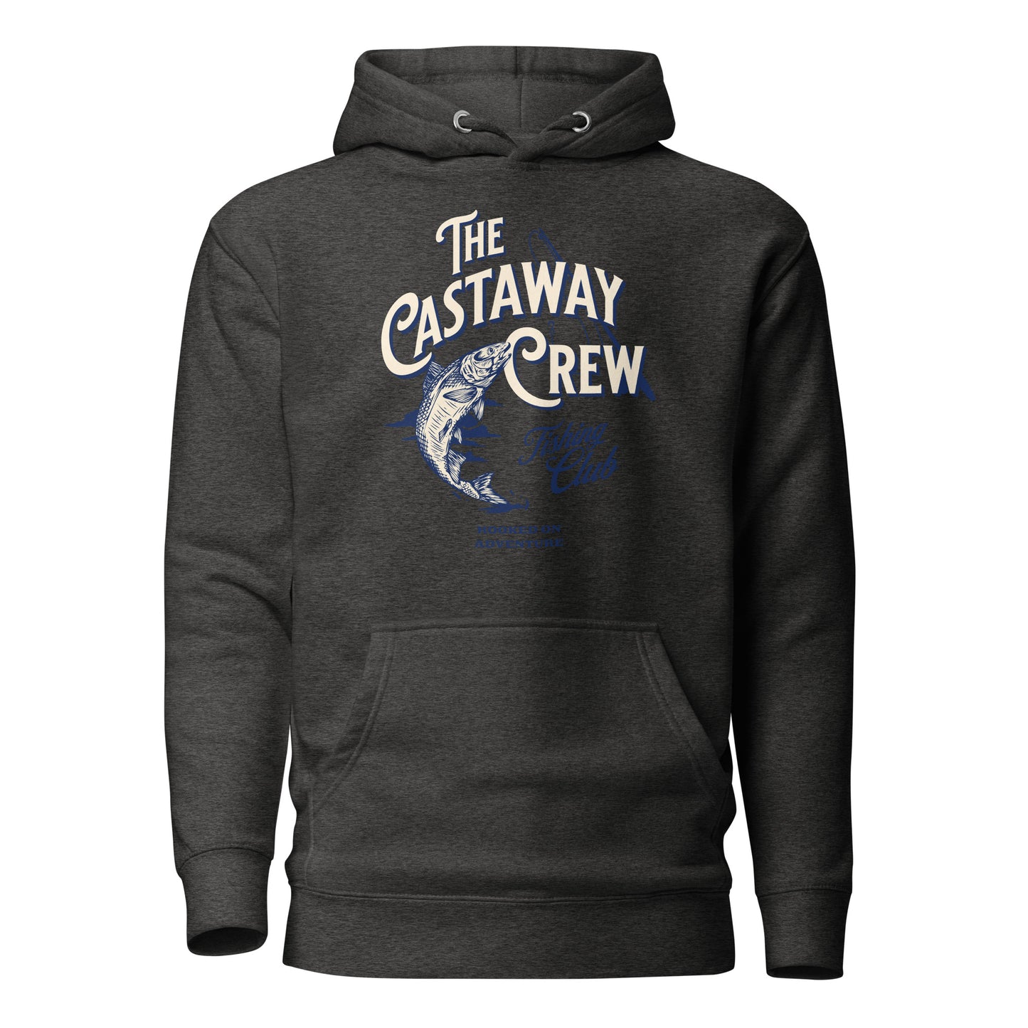 The Castaway Crew Fishing Club Hoodie for Dad Charcoal Heather