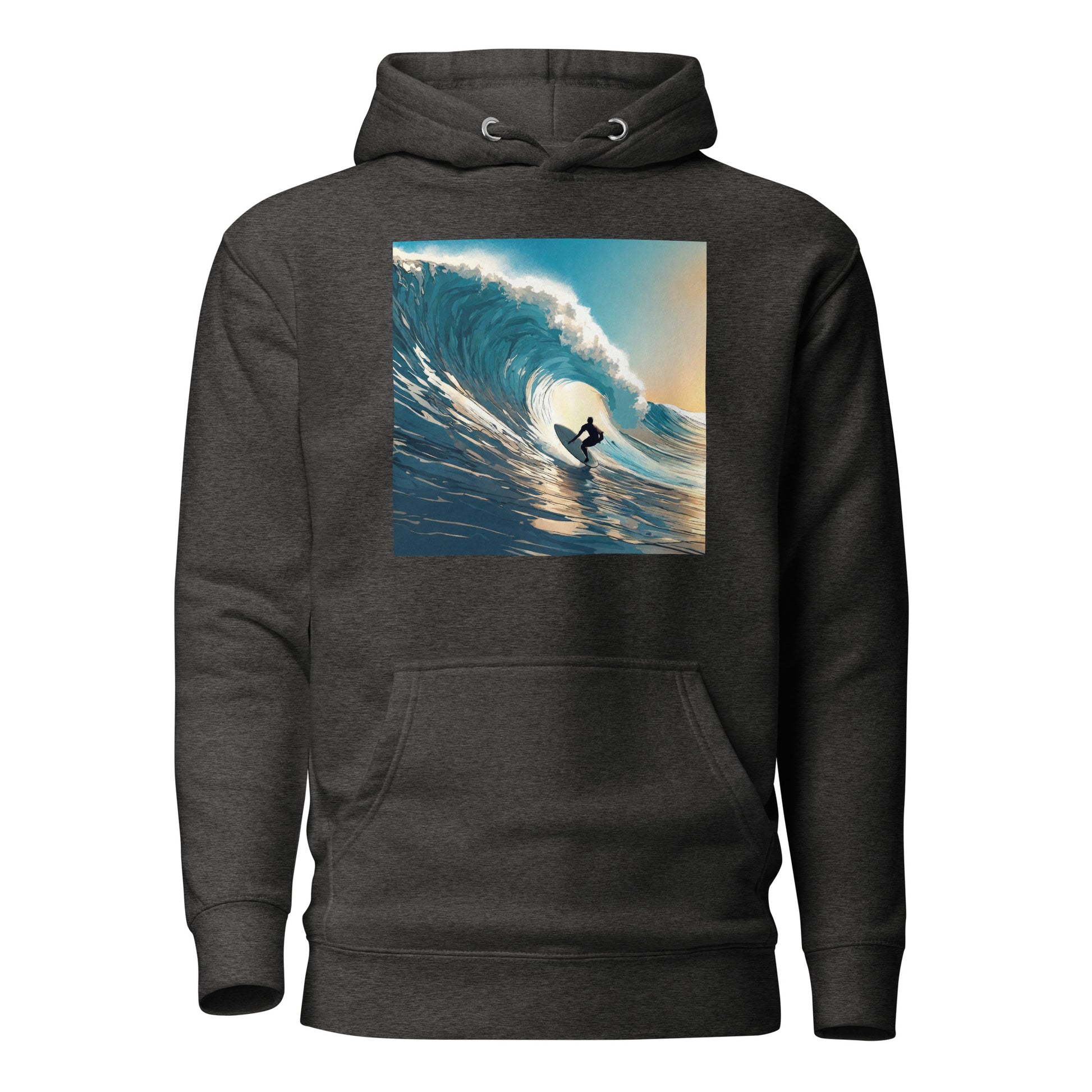 Catching Waves Surfing Men's Hoodie Charcoal Heather