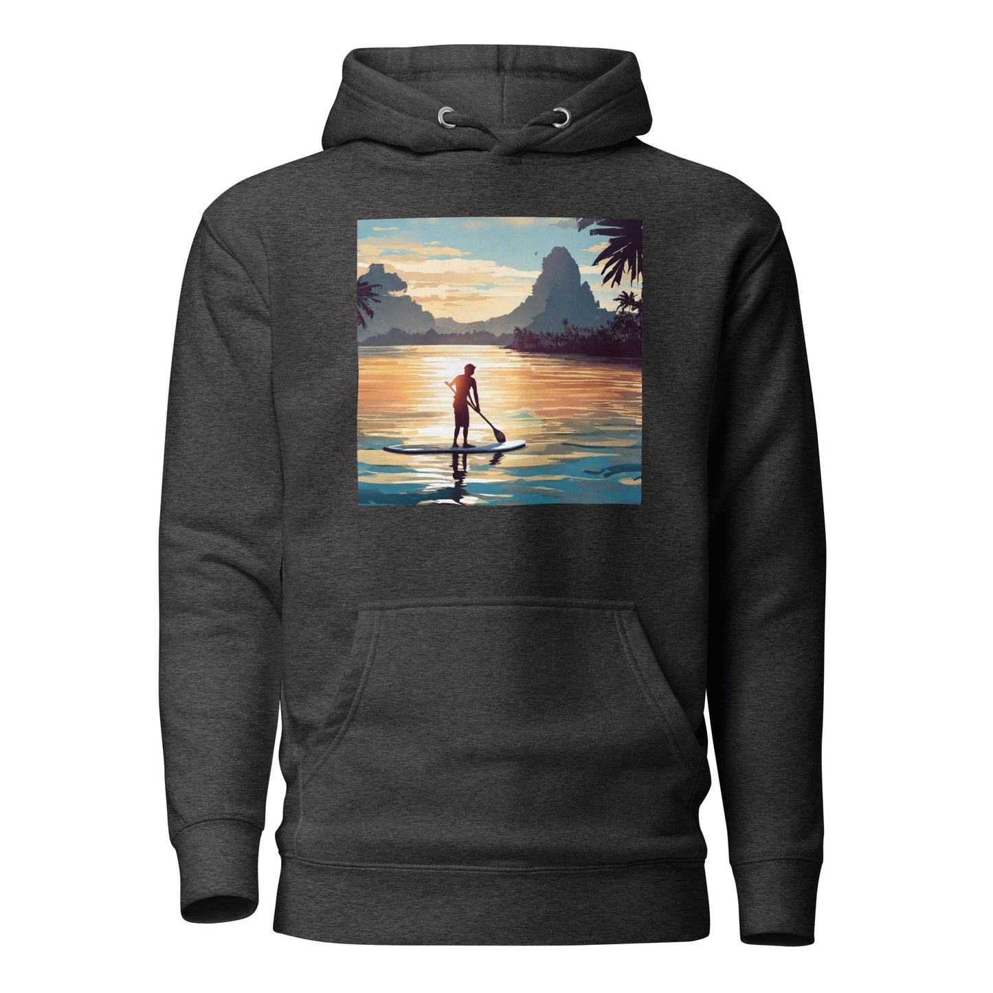 Paddleboarding Paradise Men's Hoodie Charcoal Heather