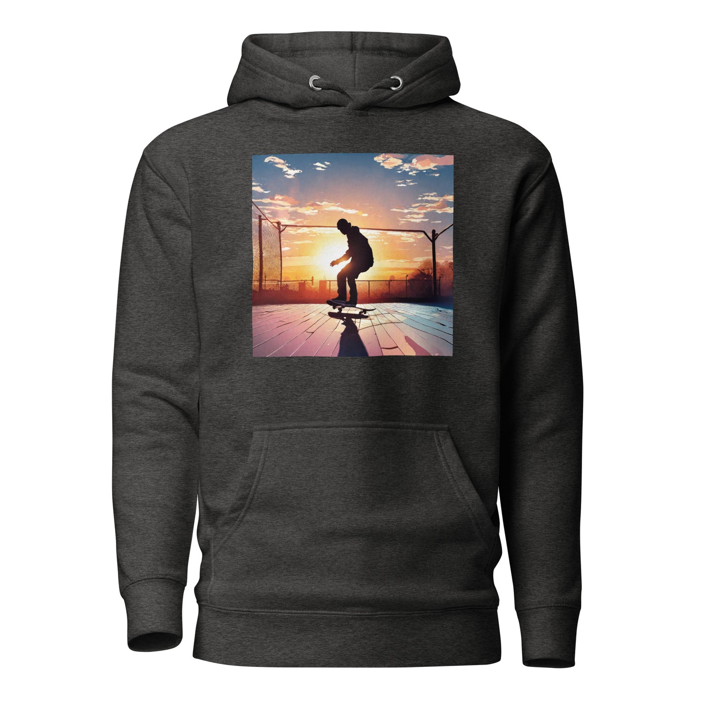 Skateboarding in the Sunset Men's Hoodie Charcoal Heather