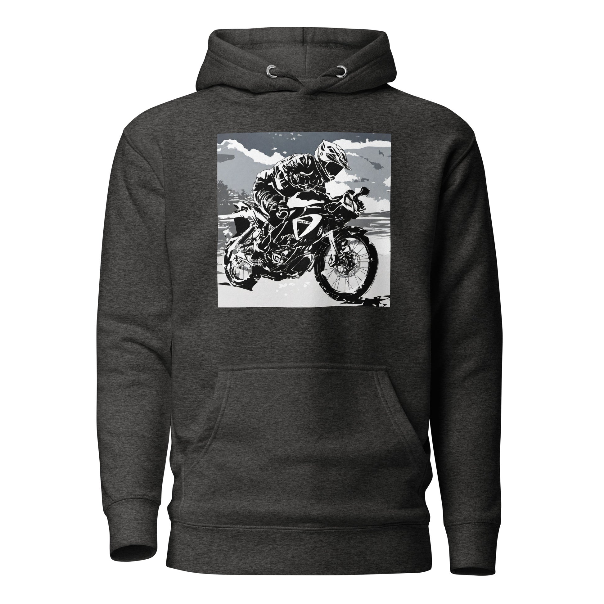 Dirt Bike Racer Men's Hoodie Charcoal Heather