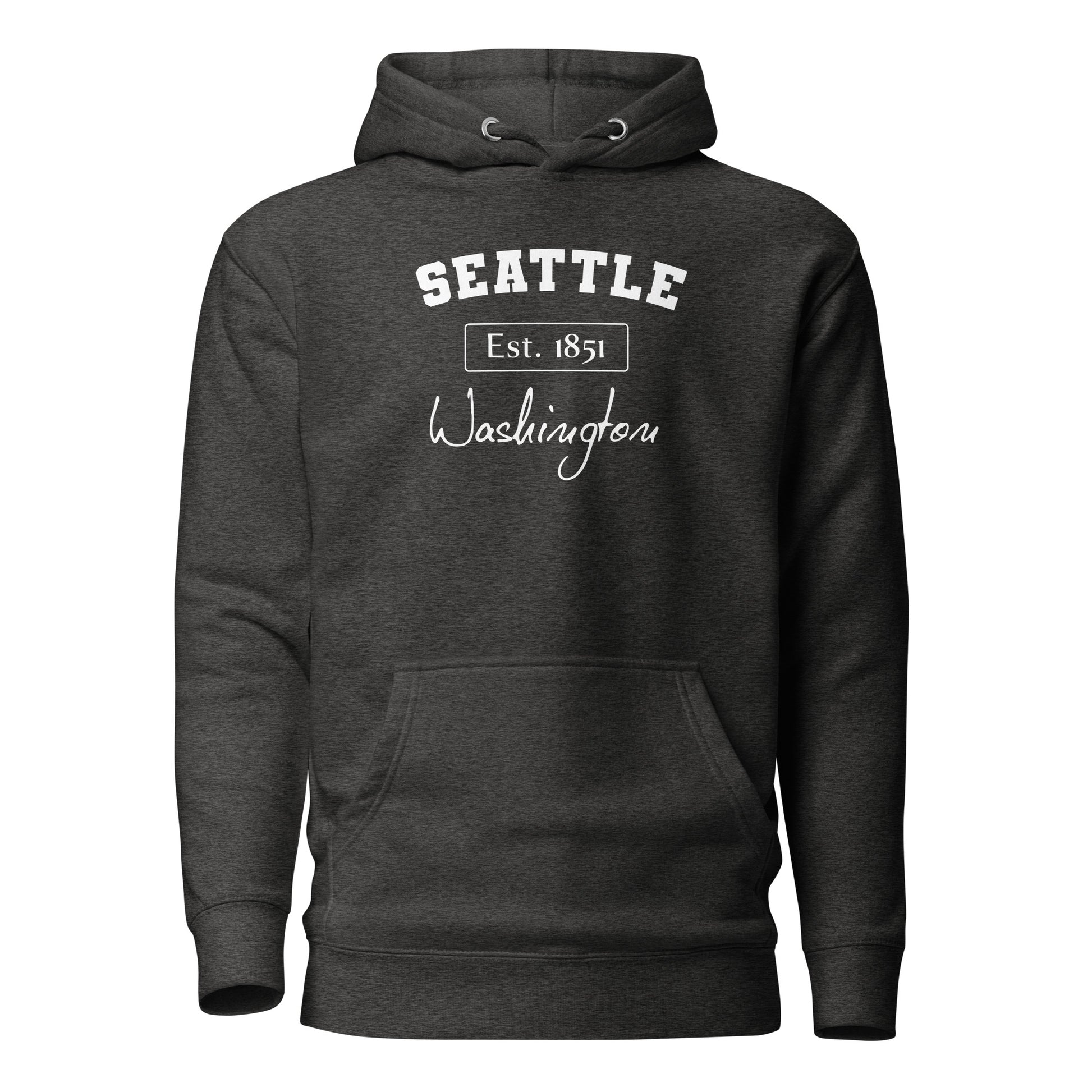 Seattle, Washington Men's Hoodie Charcoal Heather