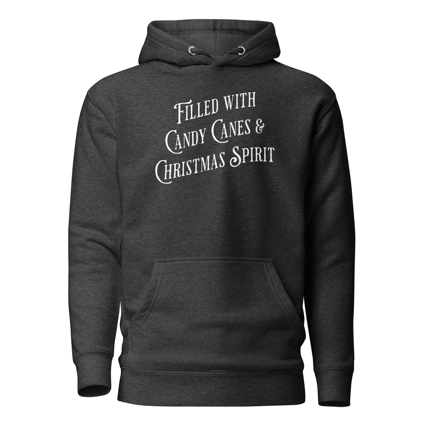 Filled with Candy Canes & Christmas Spirit Men's Hoodie Charcoal Heather