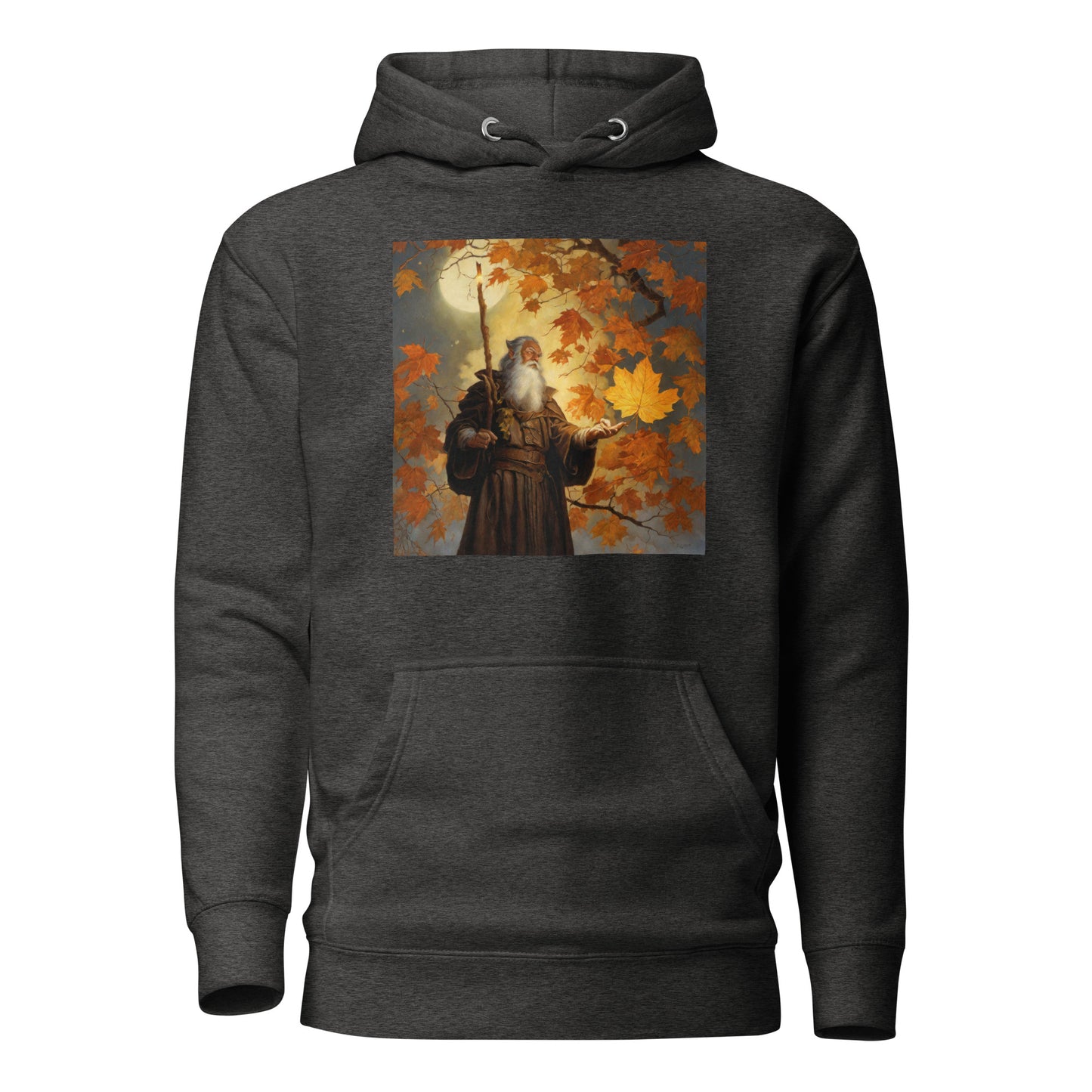 Mage Conjuring Fall Leaves Men's Hoodie Charcoal Heather