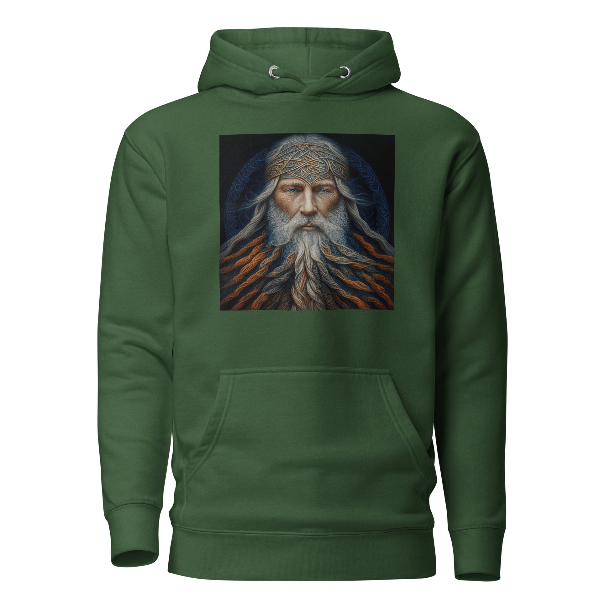 Bearded Wizard Men's Fantasy Hoodie Forest Green