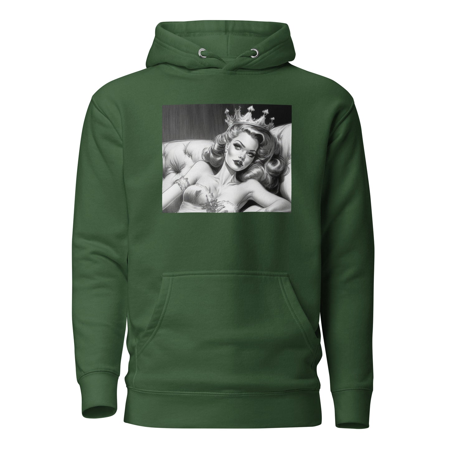 50's Pinup Men's Hoodie Forest Green