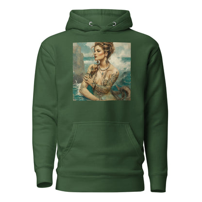 Mermaid with Tattoos Men's Hoodie Forest Green