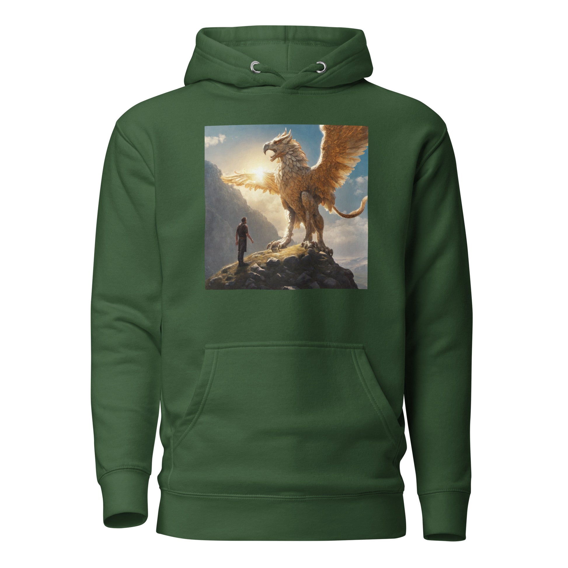 Warrior vs. Griffin Men's Hoodie Forest Green