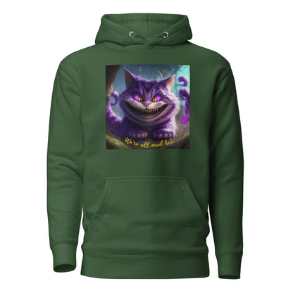 We're All Mad Here Cheshire Cat Men's Hoodie Forest Green