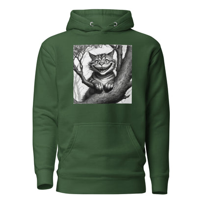 Cheshire Cat in a Tree Men's Alice in Wonderland Hoodie Forest Green