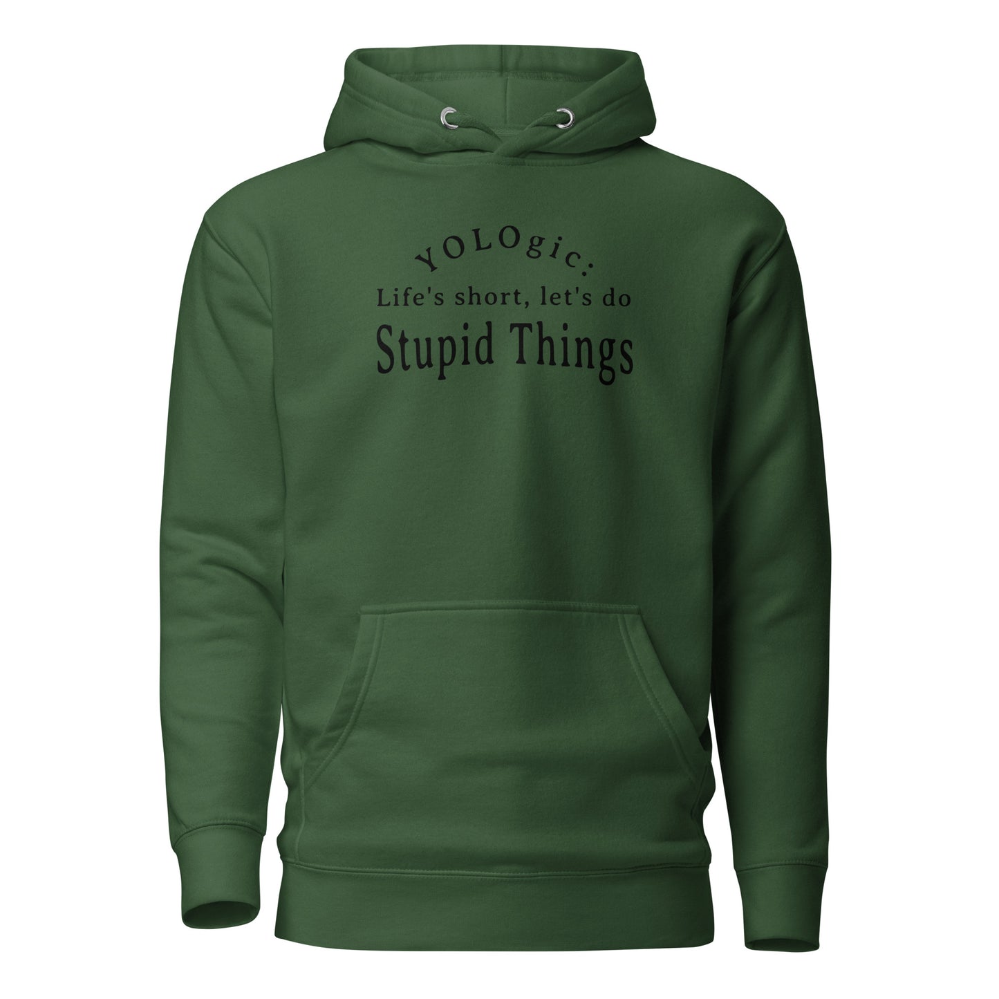 YOLOgic Men's Funny Hoodie Forest Green