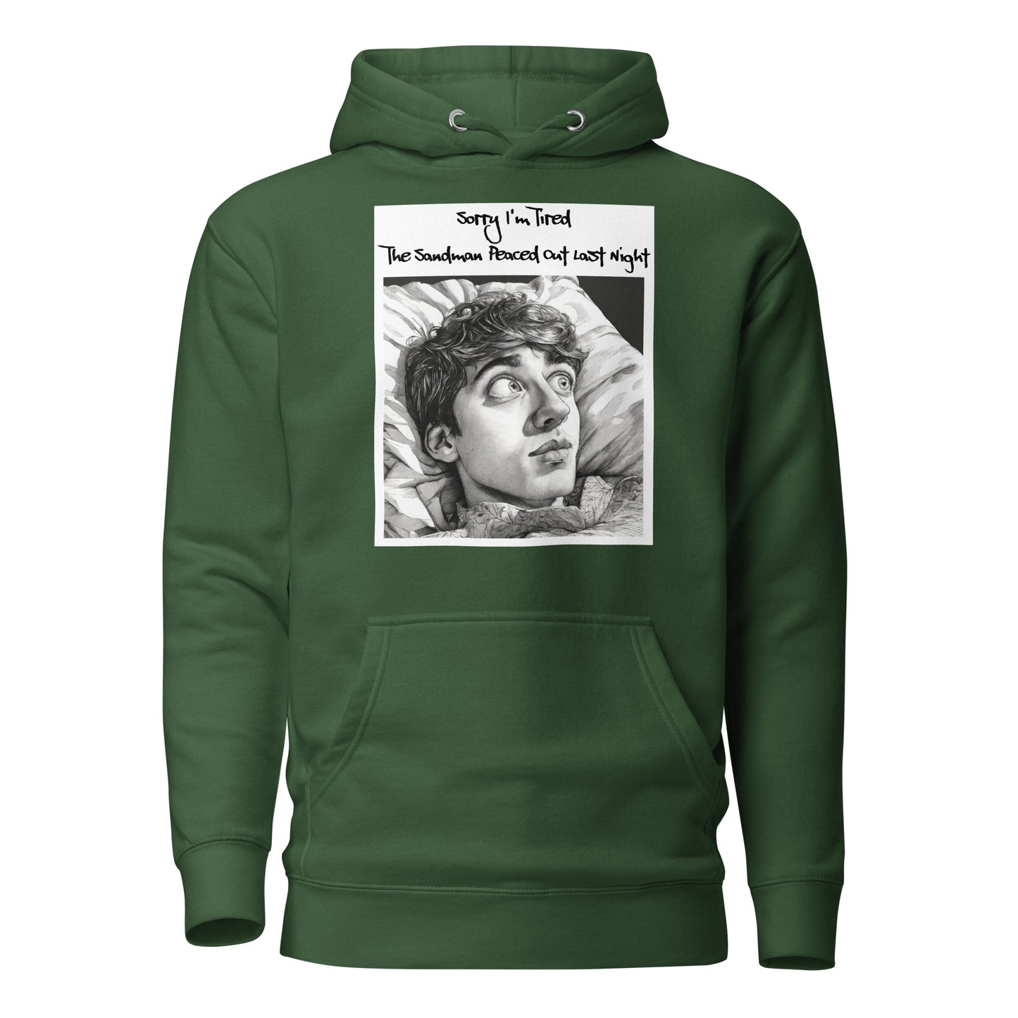 Sandman Peaced Out Men's Funny Hoodie Forest Green