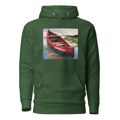 Douche Canoe Men's Funny Hoodie Forest Green