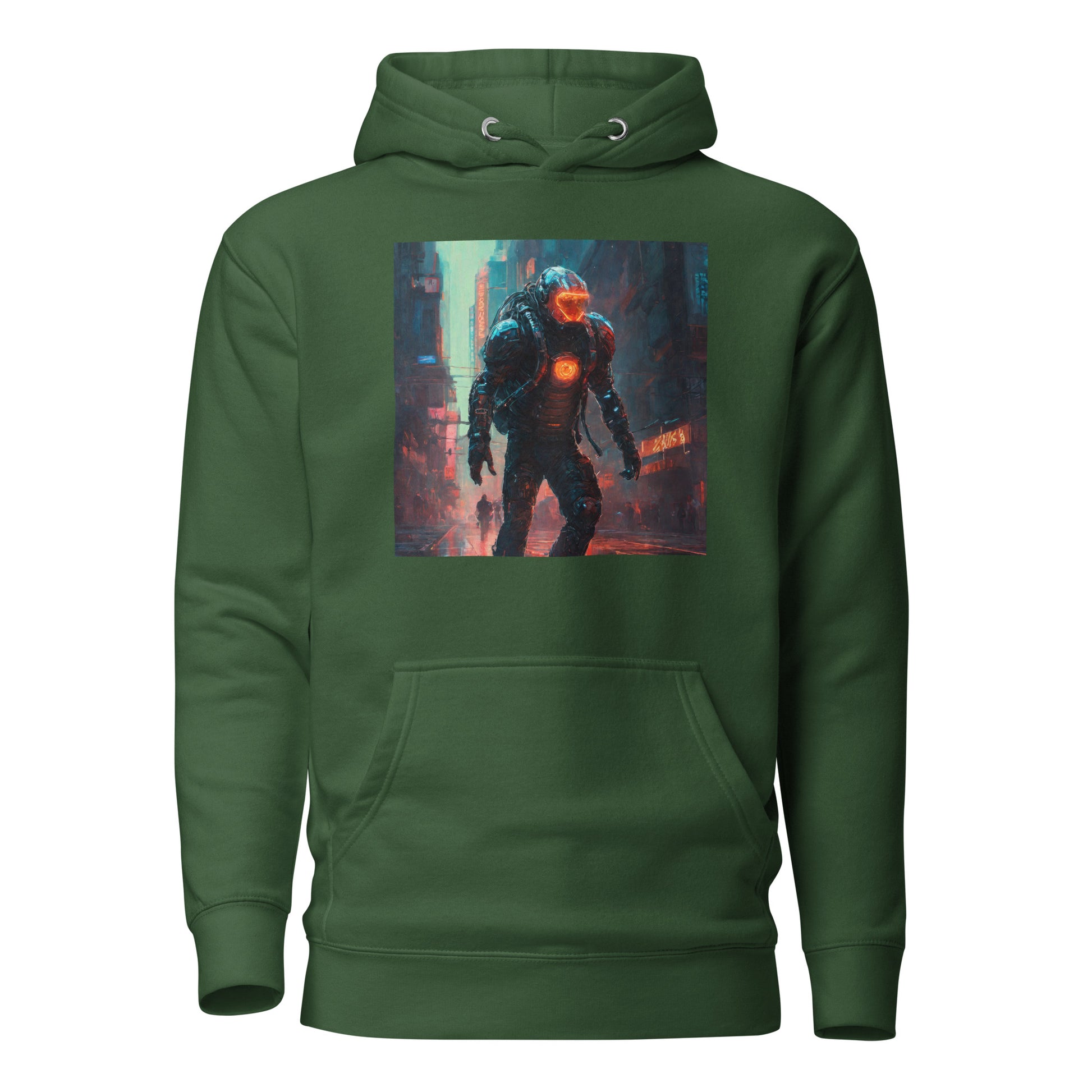 Futuristic Space Suit Men's Sci-Fi Hoodie Forest Green