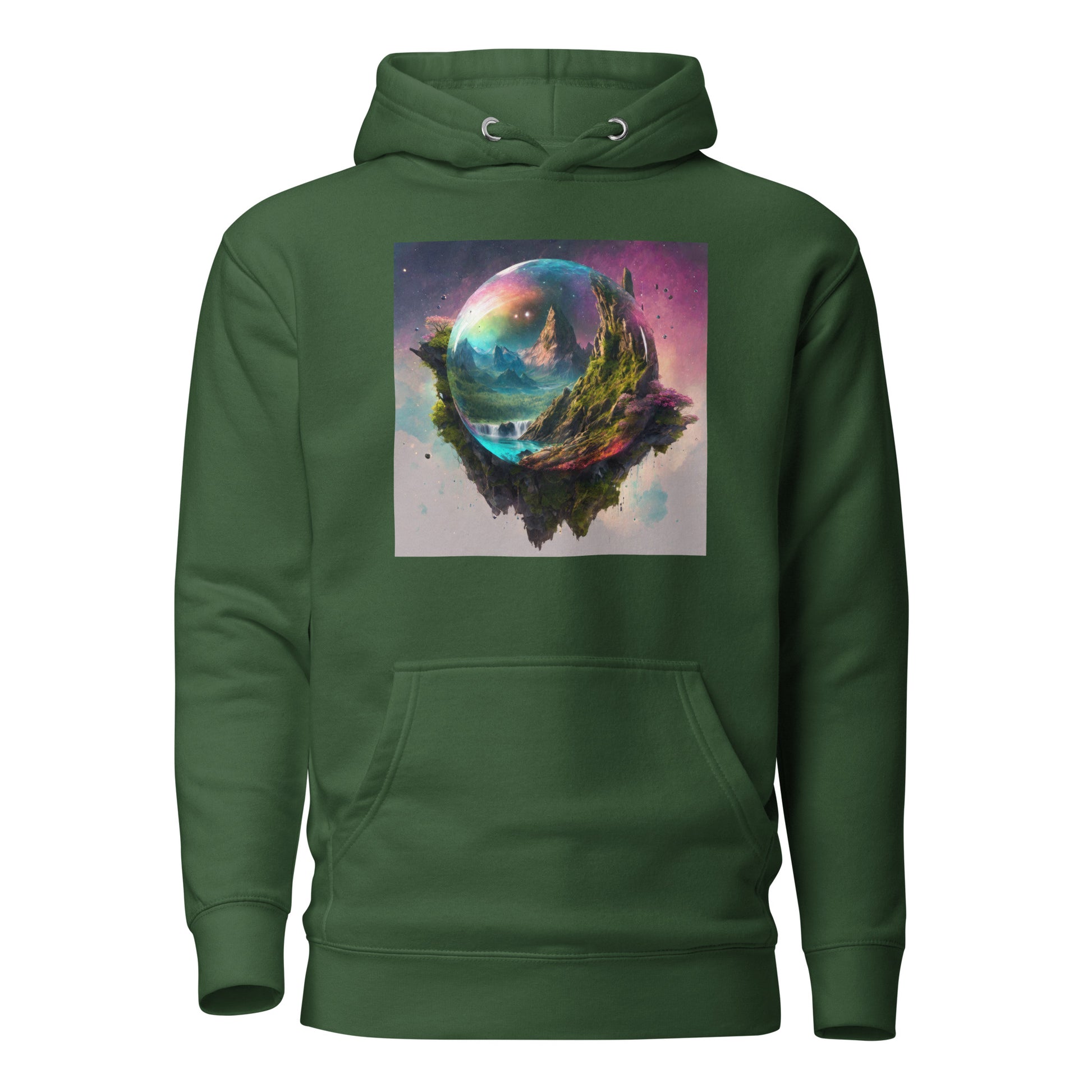 Bubble in Space Men's Sci-Fi Hoodie Forest Green