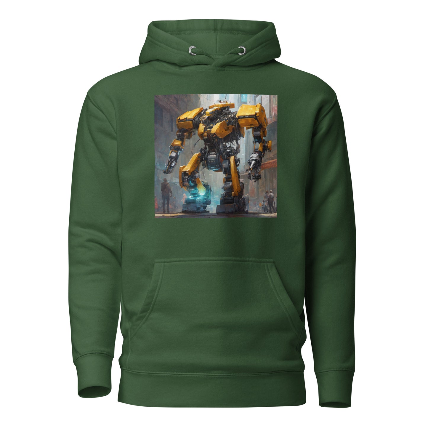 Yellow Mechanical Marvel Men's Hoodie Forest Green