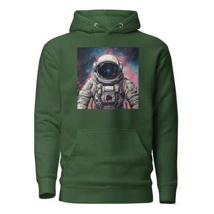 Galactic Astronaut Men's Pullover Sweatshirt Hoodie Forest Green