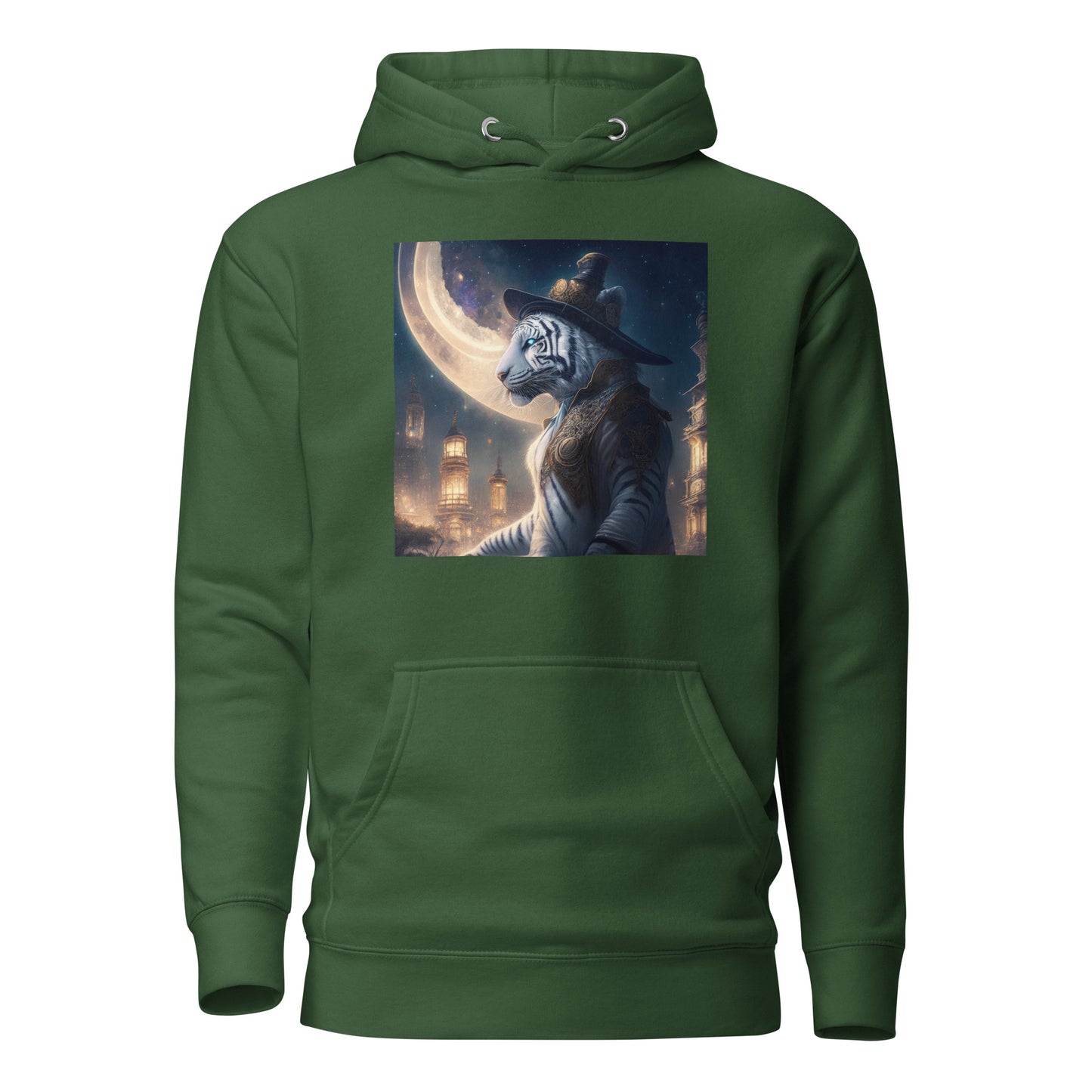 Twilight Tiger Men's Graphic Men's Hoodie Forest Green