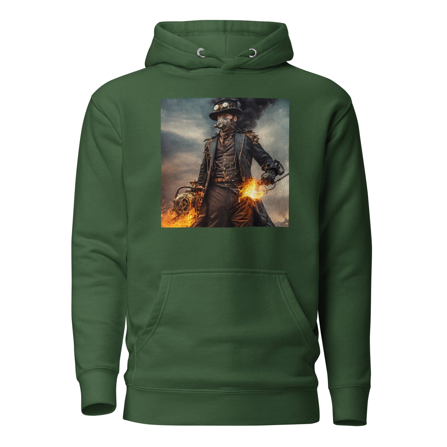 Dapper Pyro Men's Steampunk Hoodie Forest Green