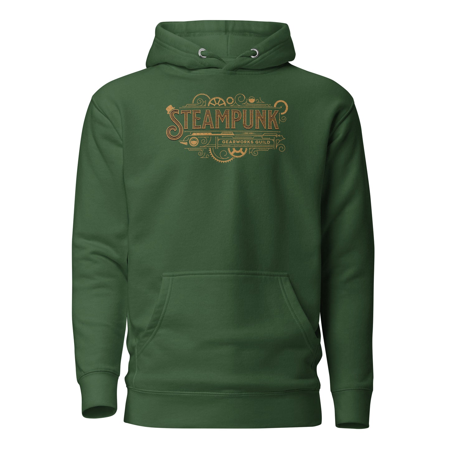 Steampunk Gearworks Guild Men's Hoodie Forest Green