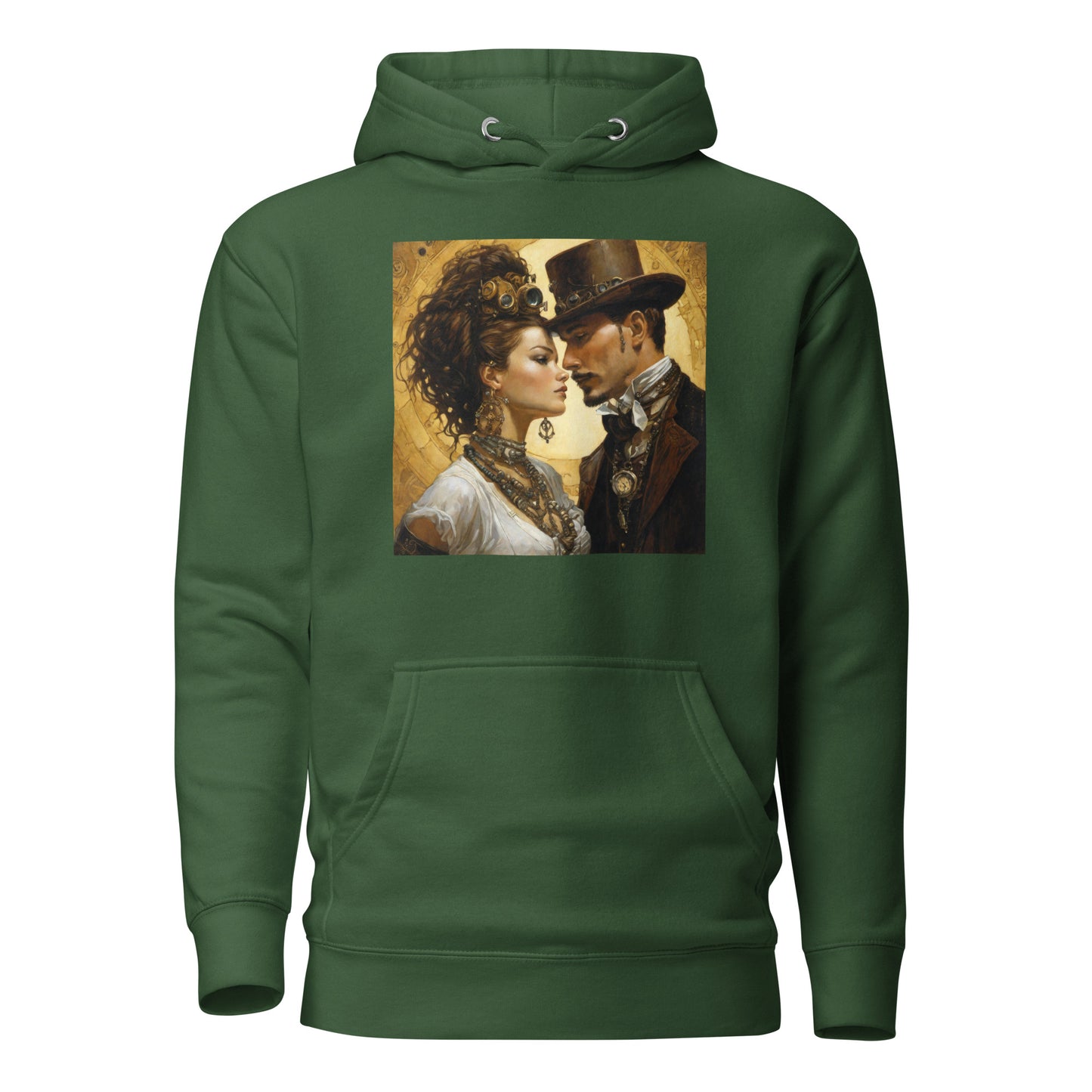 Steampunk Love Men's Hoodie Forest Green