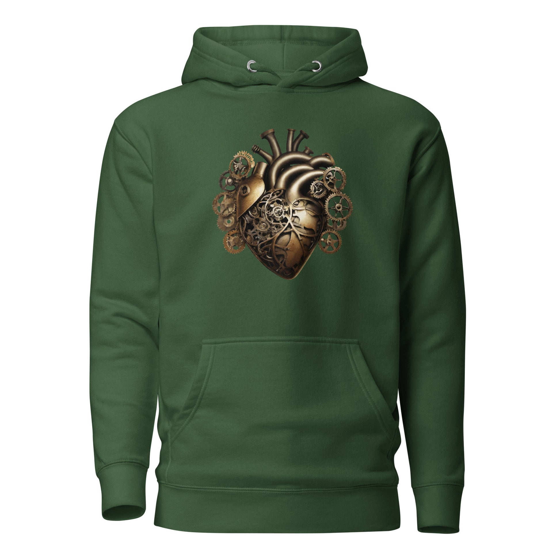 Gear & Valve Men's Steampunk Hoodie Forest Green