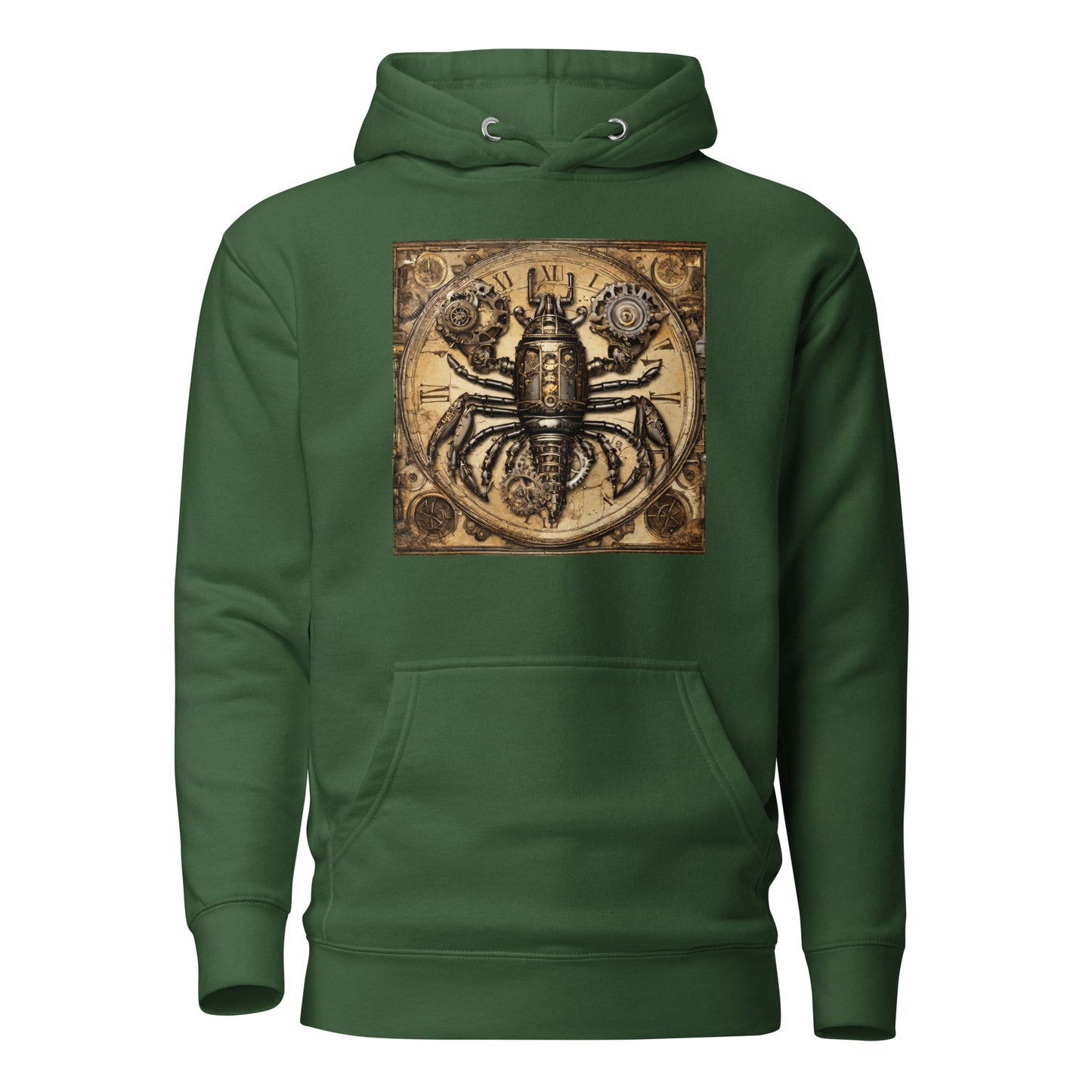 Mechanical Lobster Men's Steampunk Hoodie Forest Green