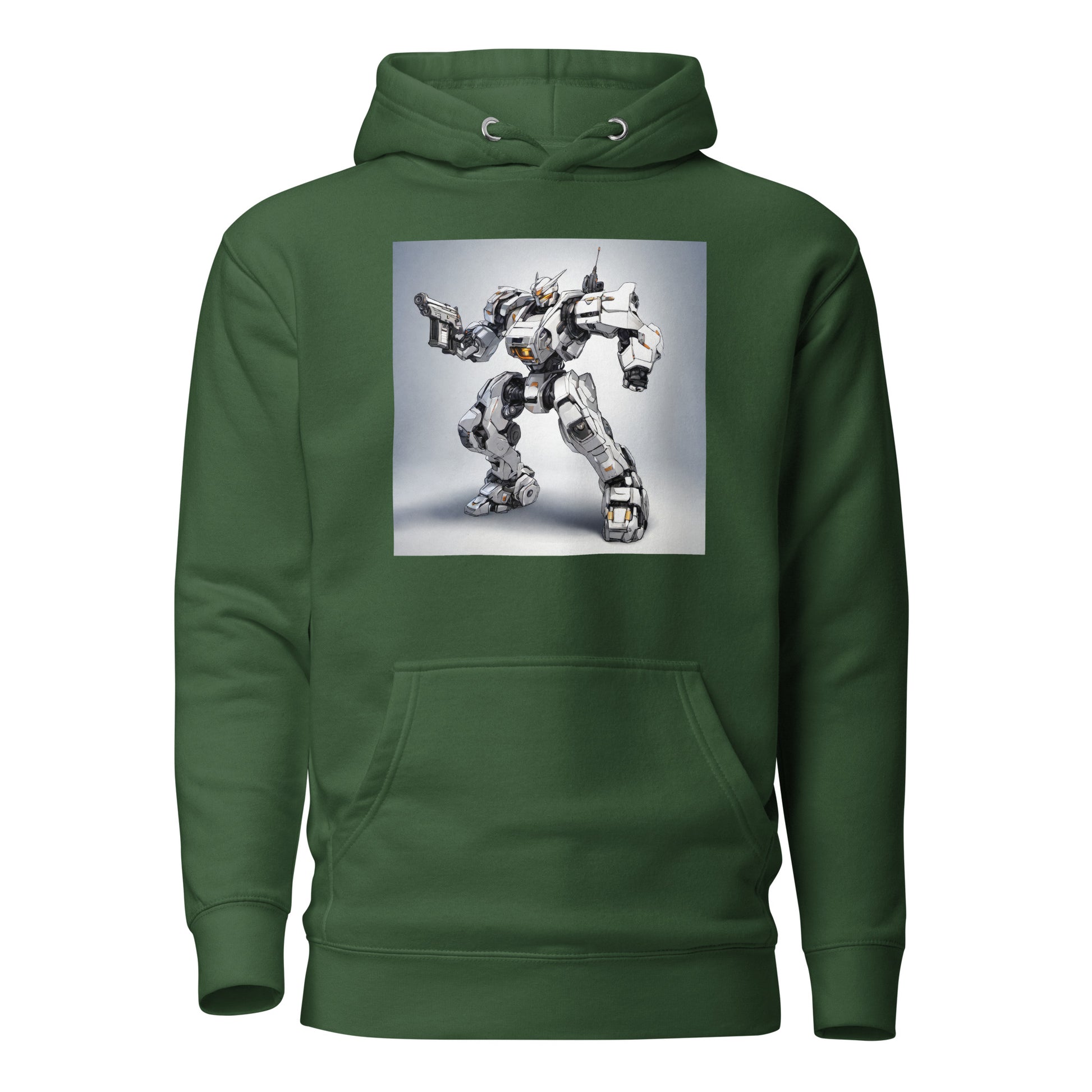 Cybernetic Machine Men's Anime Hoodie Forest Green