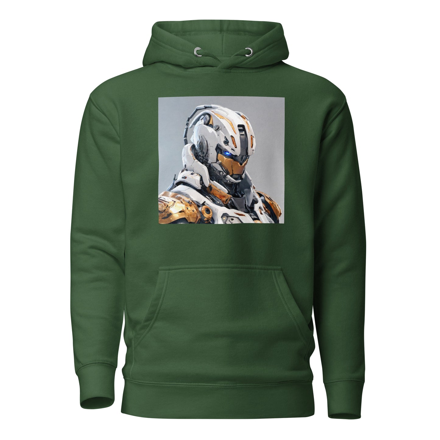 AI Droid Men's Sci-Fi Hoodie Forest Green