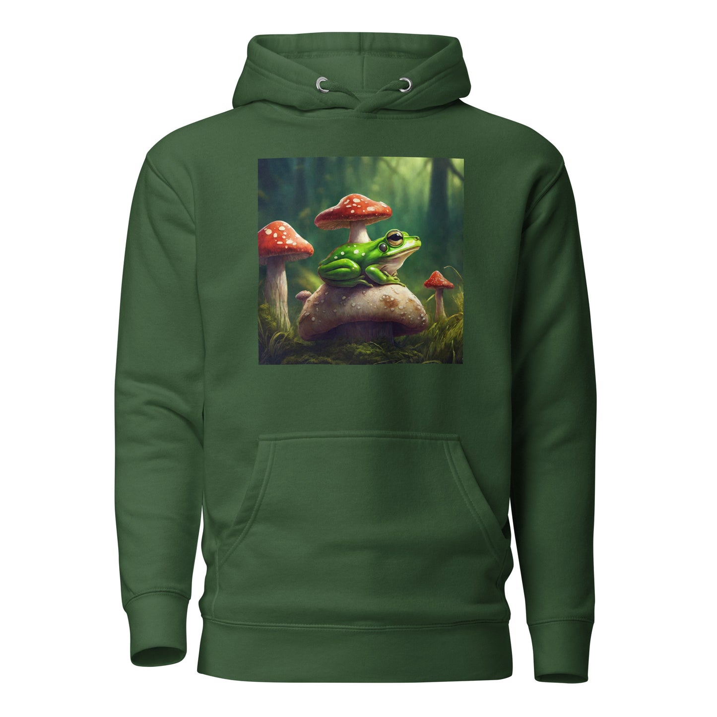 Frog & Shrooms Men's Animal Hoodie Forest Green