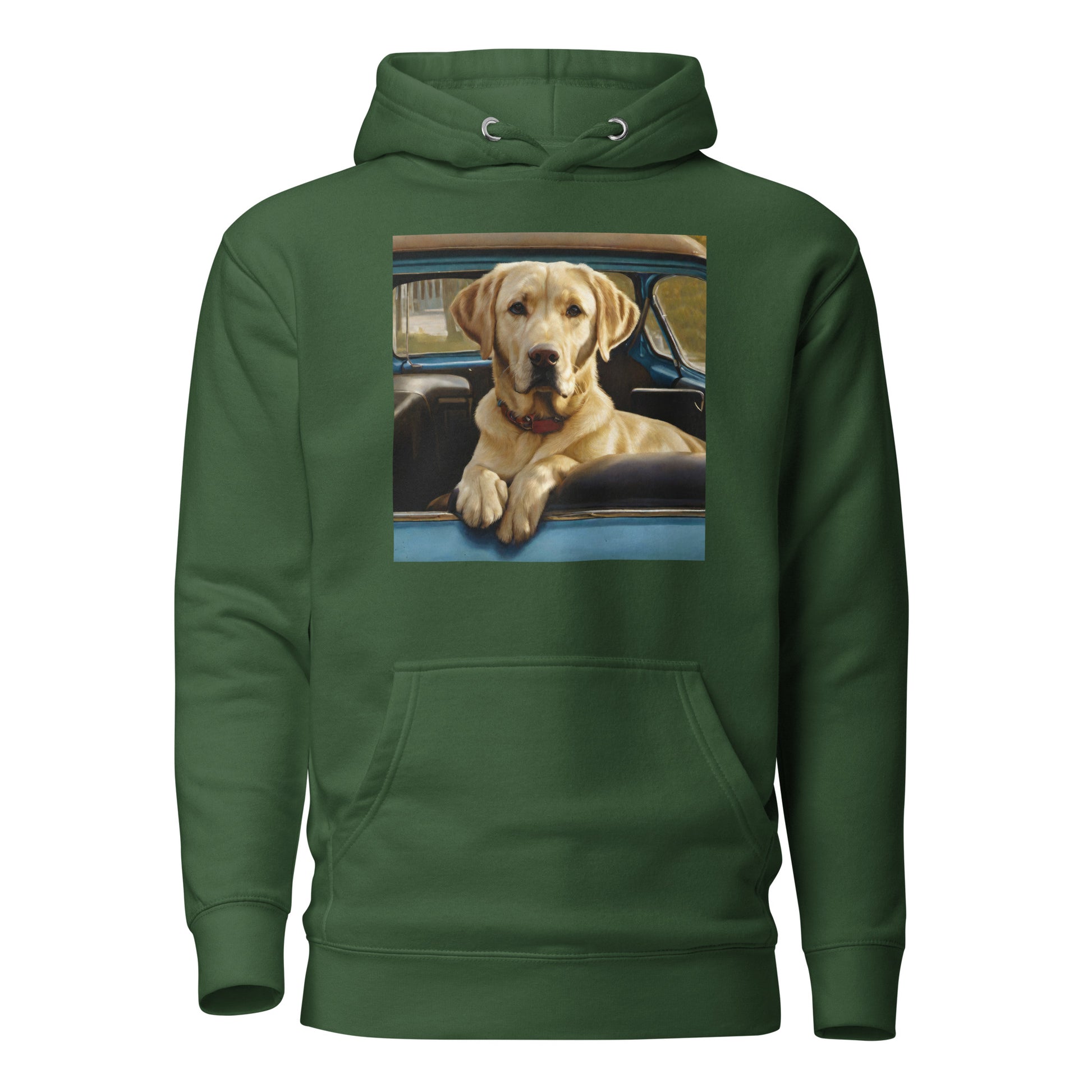 Best Buddy in Truck Men's Golden Lab Graphic Hoodie Forest Green