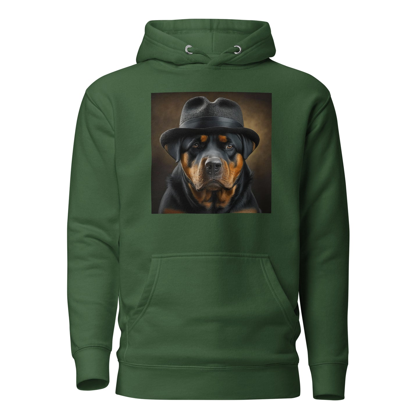 Rotty Boss Dog Men's Graphic Hoodie Forest Green