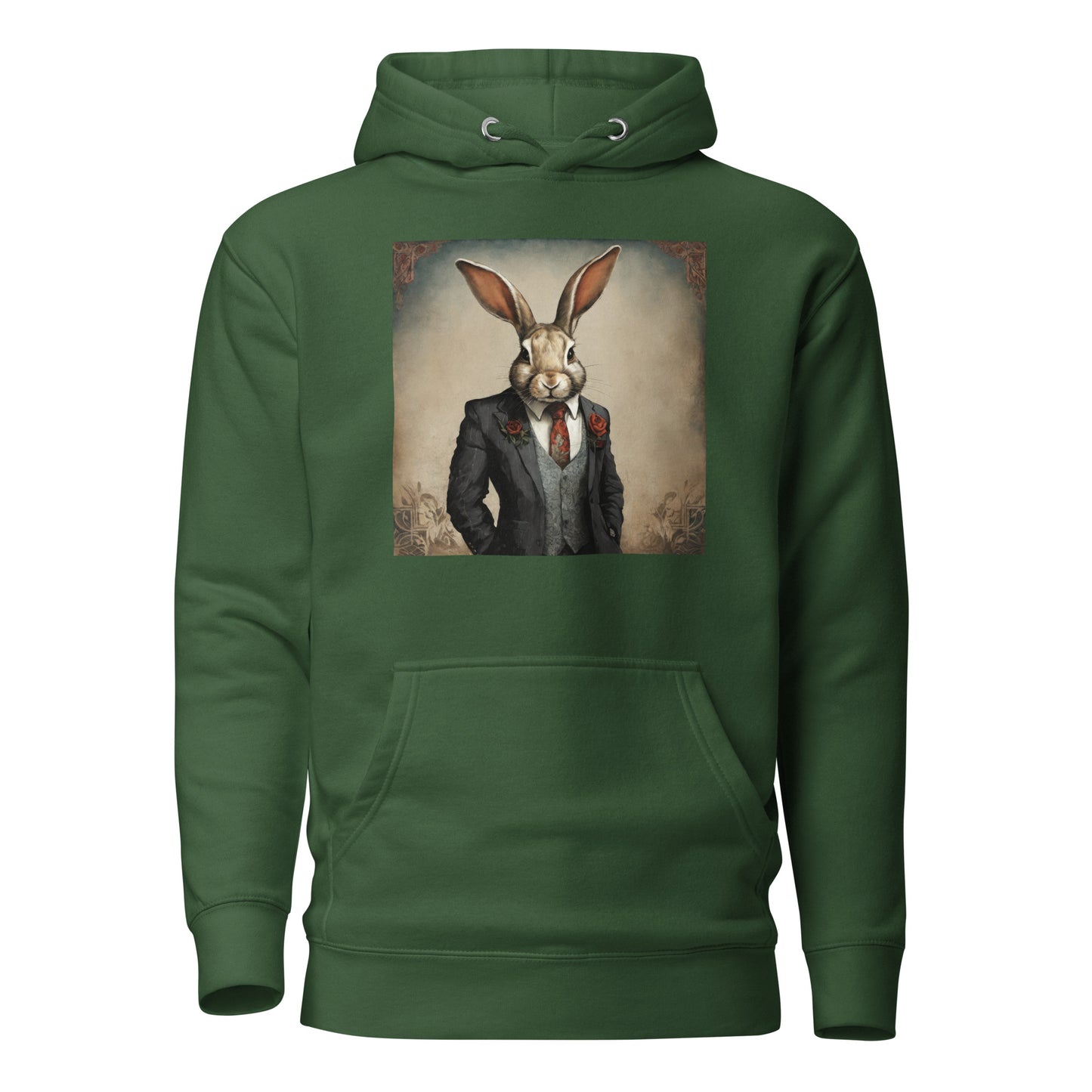 Regal Rabbit Men's Animal Hoodie Forest Green