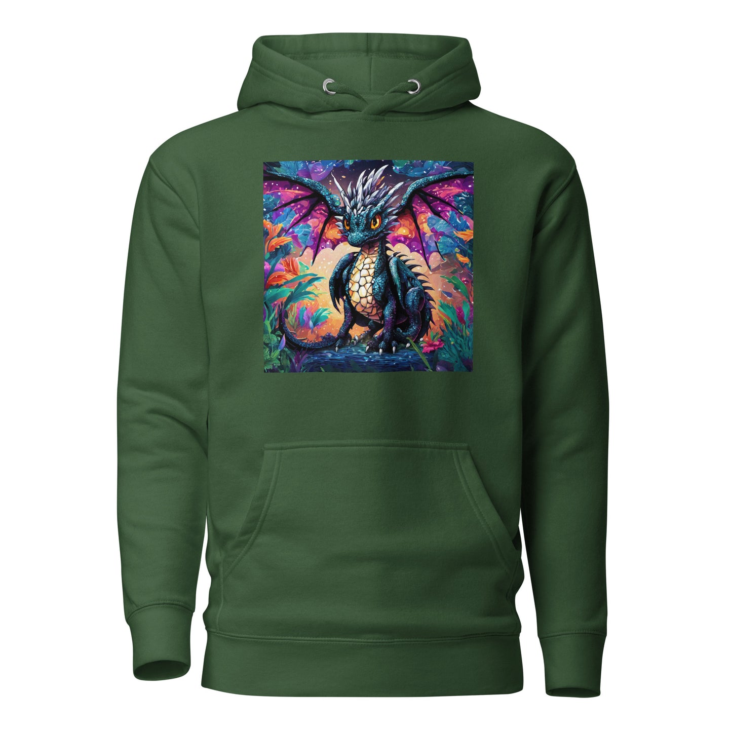 Pixel Dragon Men's Hoodie Forest Green