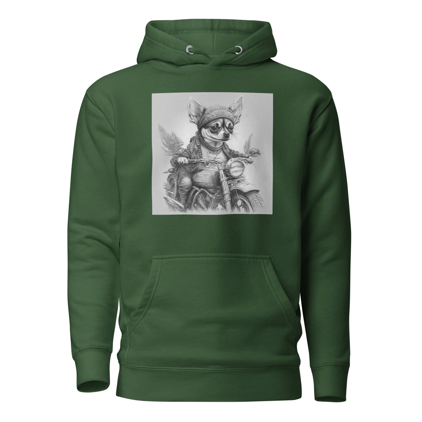 Tiny Speedster Chihuahua Men's Hoodie Forest Green