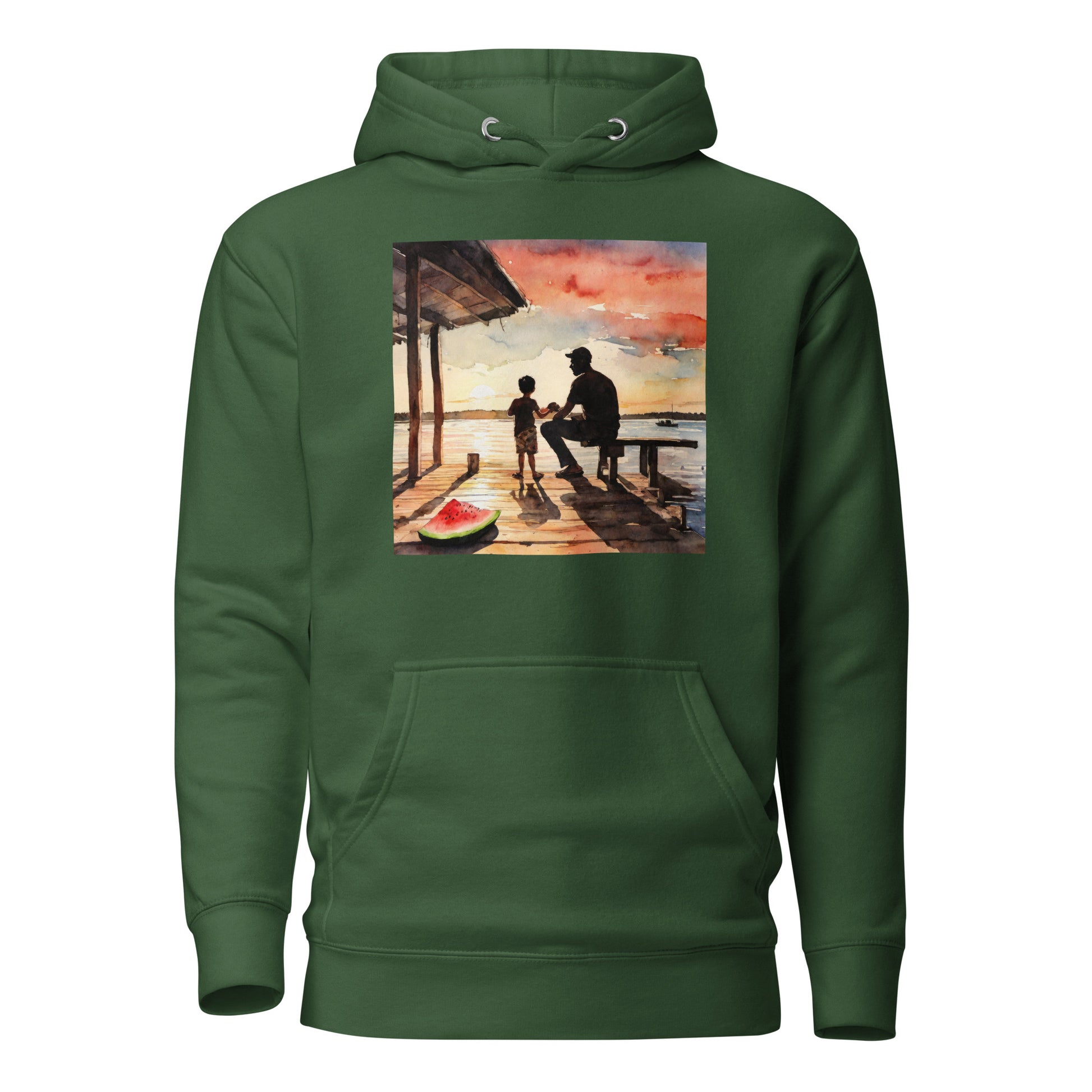 Summer Memories with Dad Hoodie Forest Green