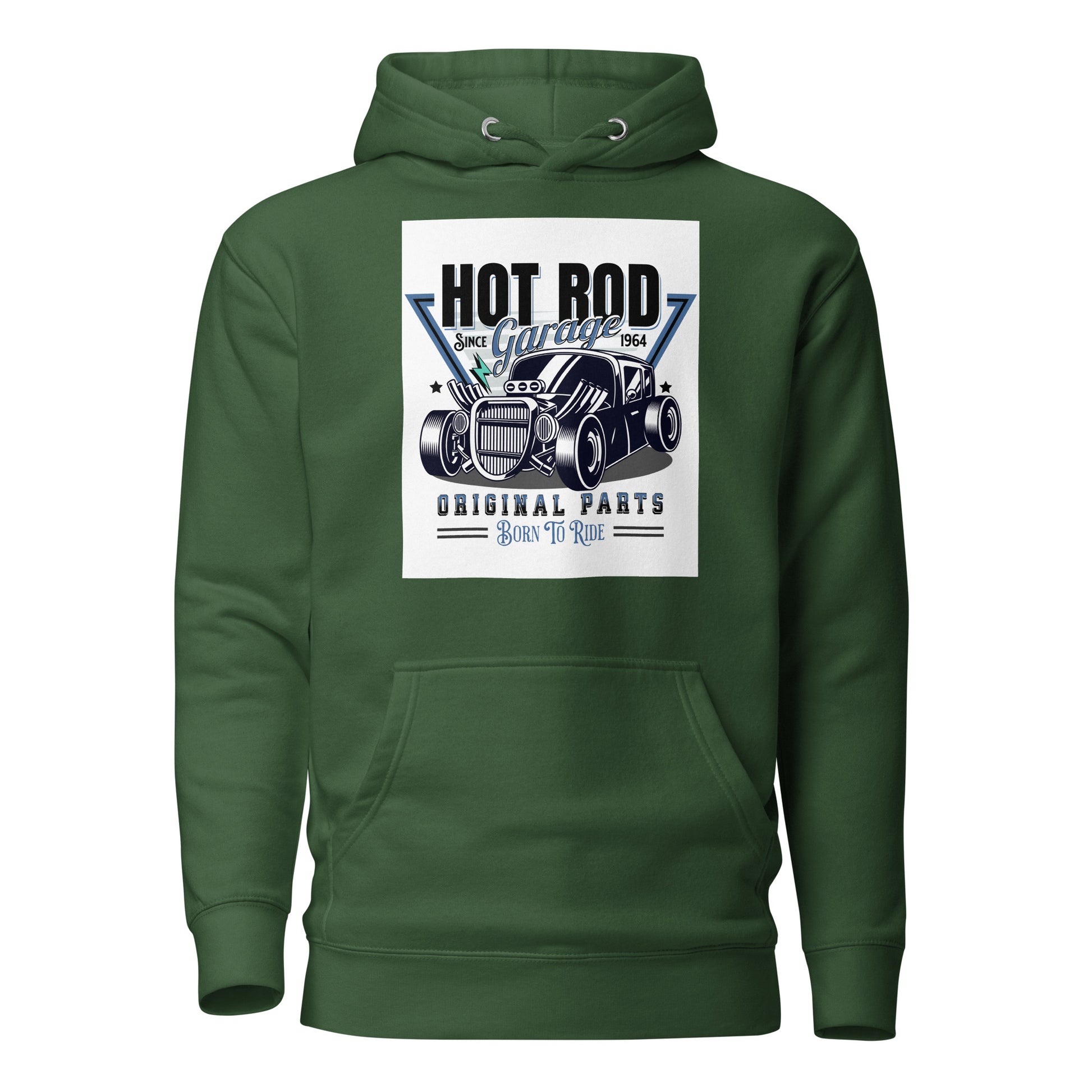 Hot Rod Garage Dad Hoodie Forest Green